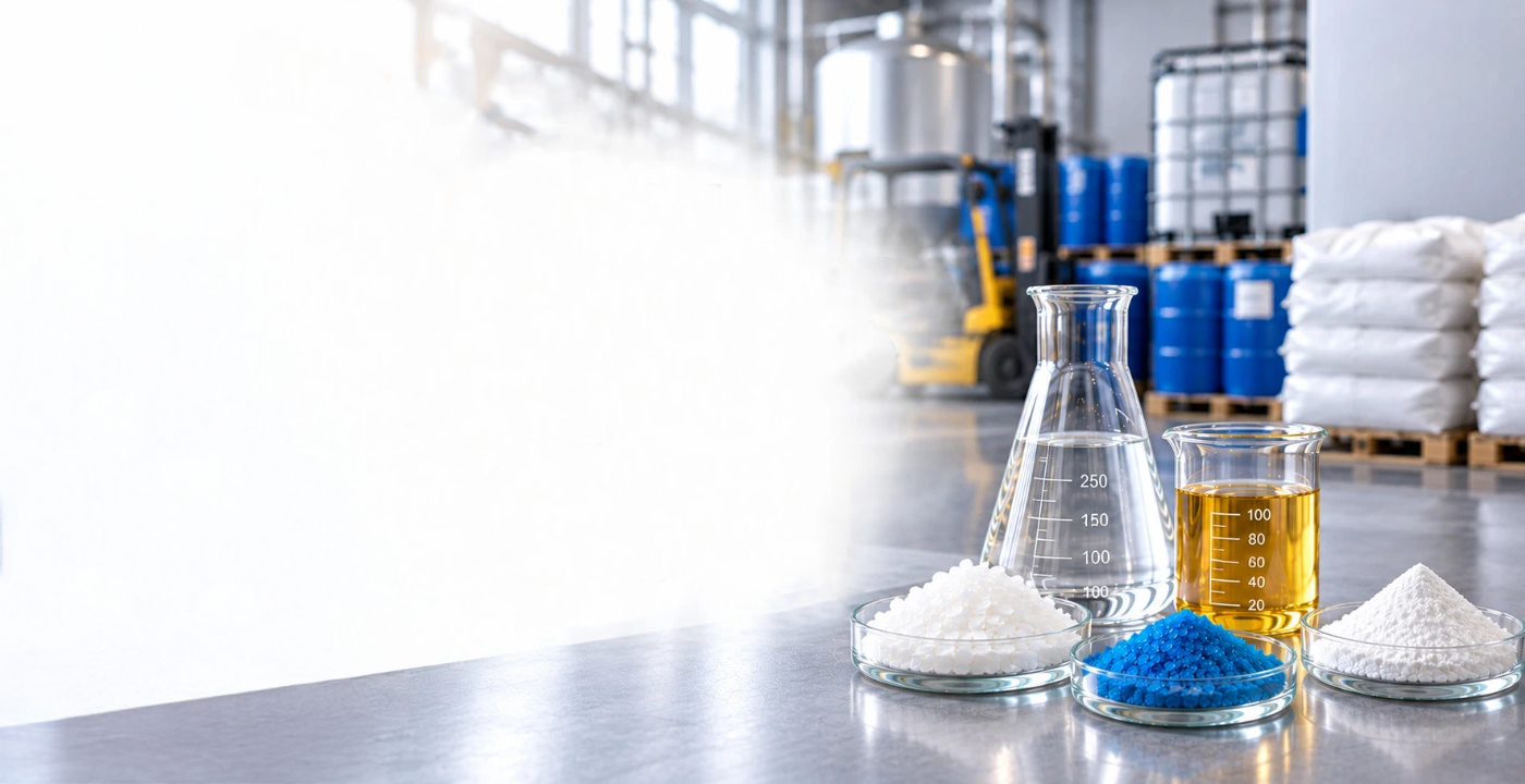 Industrial chemical supply glassware used for refined MIT